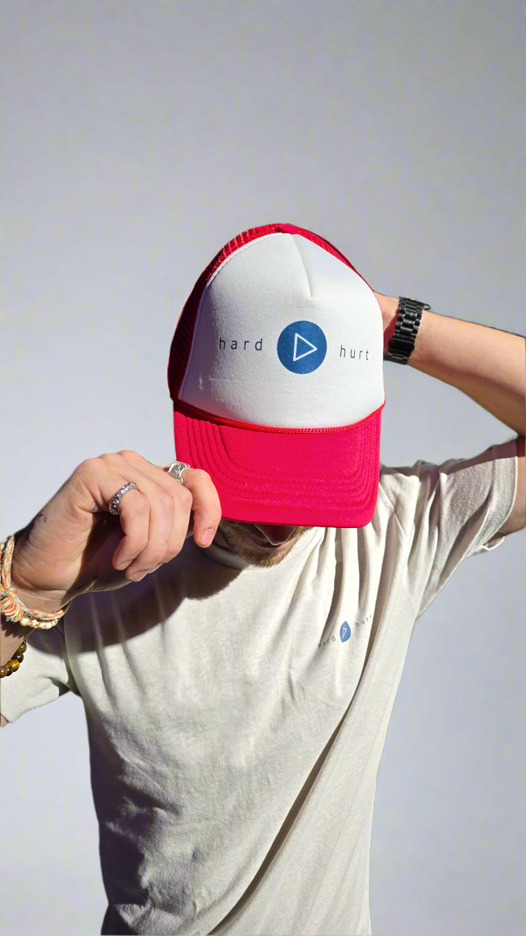 Play Hard Play Hurt "Play Button Logo" Trucker Hat